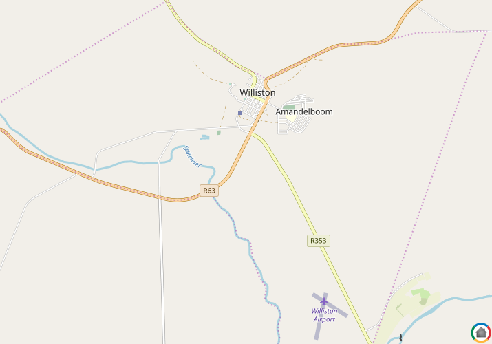 Map location of Williston